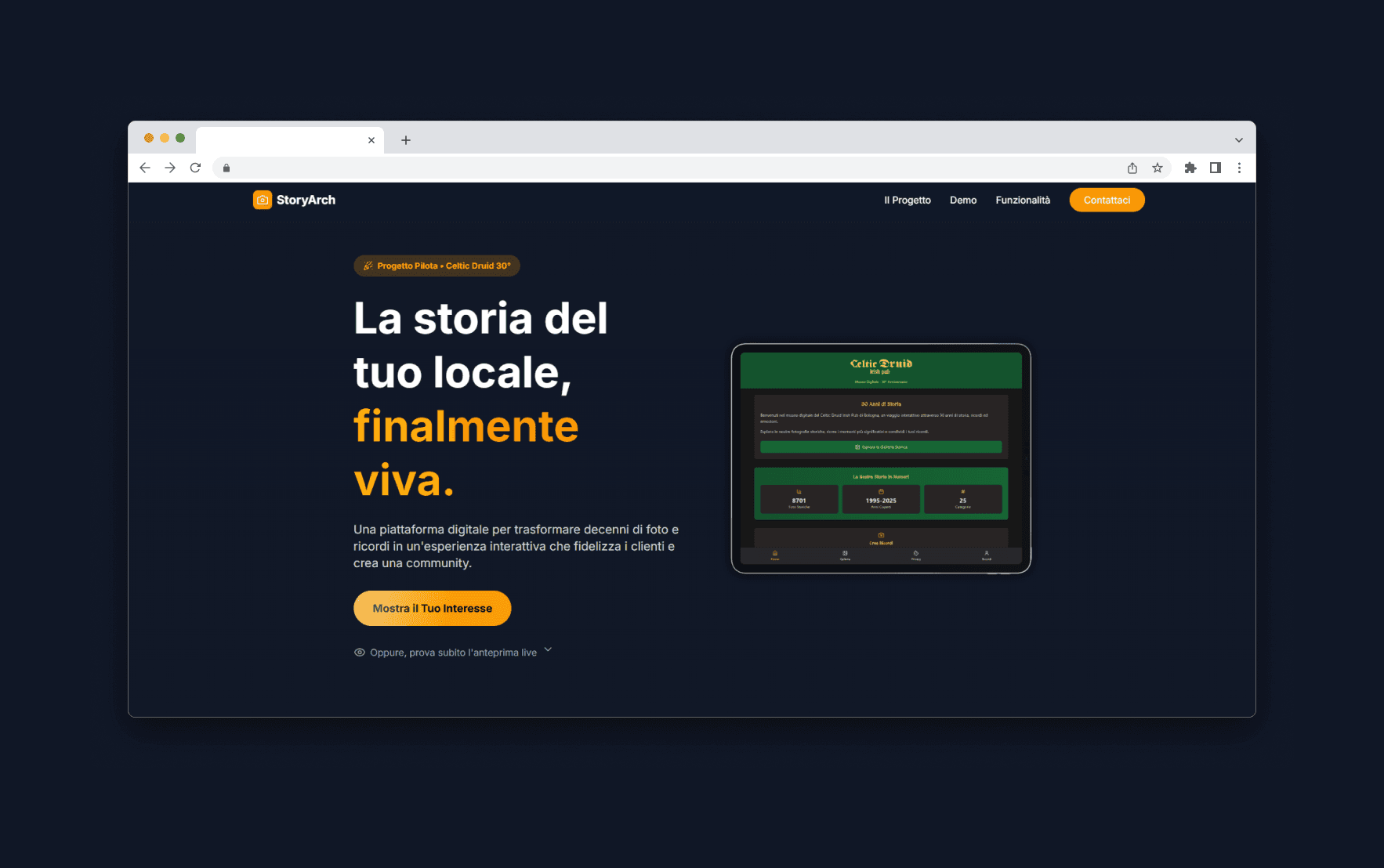 StoryArch - Piattaforma Digital Heritage per Locali Storici